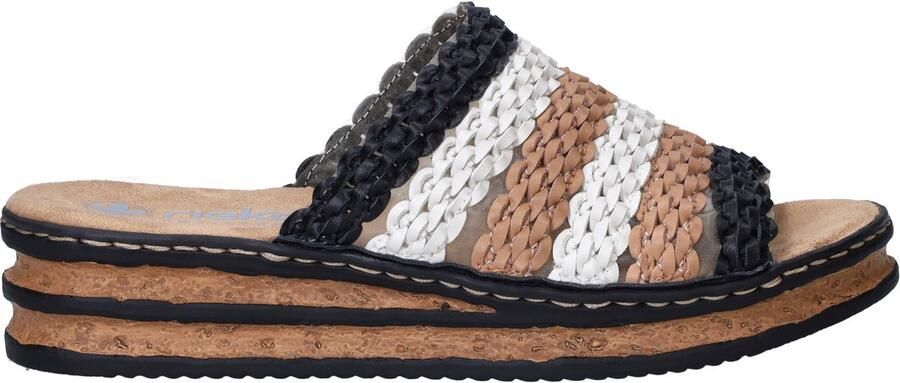 Rieker Slipper Zwart Cognac - Foto 2