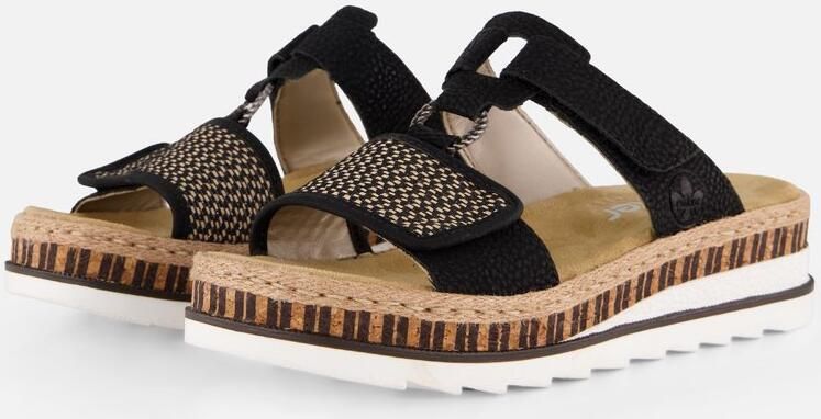 Rieker Zwarte synthetische sliders met comfortabel voetbed en klittenbandsluiting Black - Foto 15