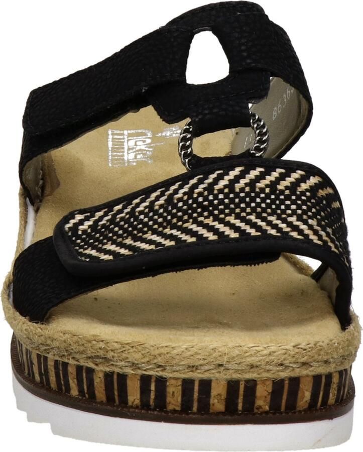 Rieker Zwarte synthetische sliders met comfortabel voetbed en klittenbandsluiting Black - Foto 3