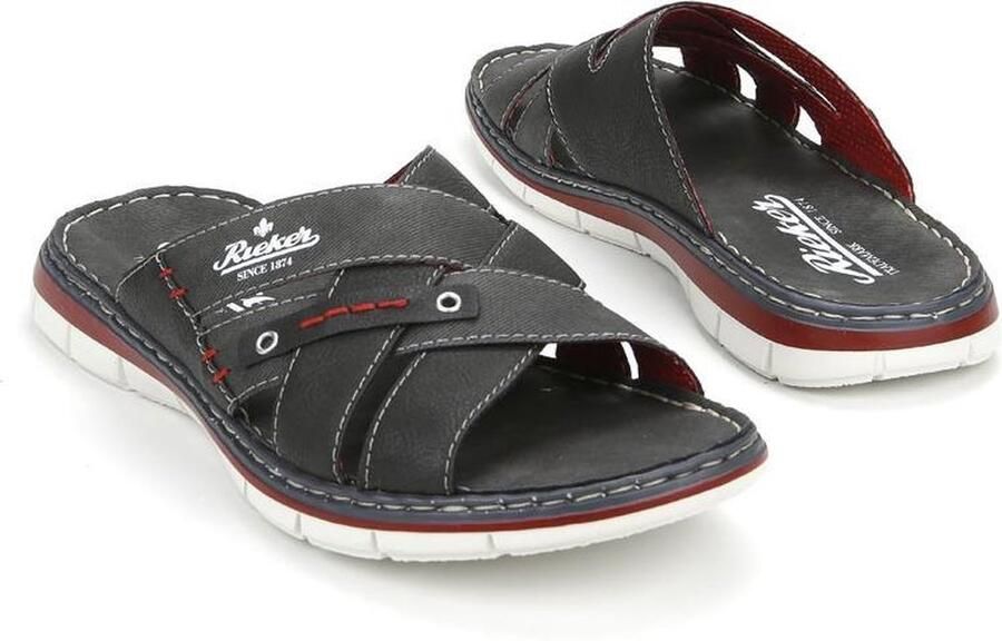 Rieker Slippers met logo-opschriften