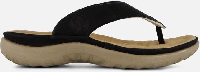 Rieker Slippers zwart Textiel Dames
