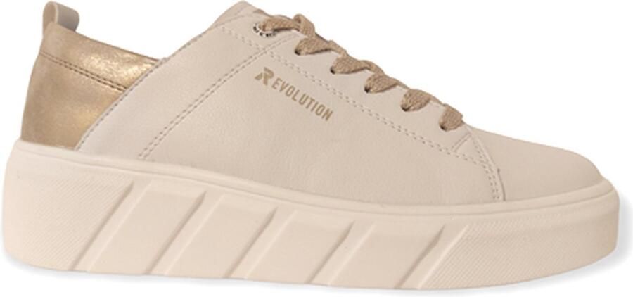 Rieker Sneaker W0502-80 Wit Goud Combi