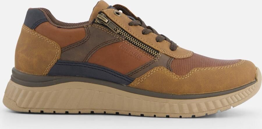 Rieker Comfortabele Herensneaker in Warme Bruine Tinten Brown Heren