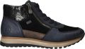 Rieker Dames Veterboot Gevoerd 49040-14 Blauw Wijdte H - Blauw