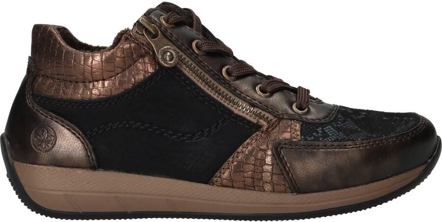 Rieker art. N1107-25 bruin sneaker enkel veter rits