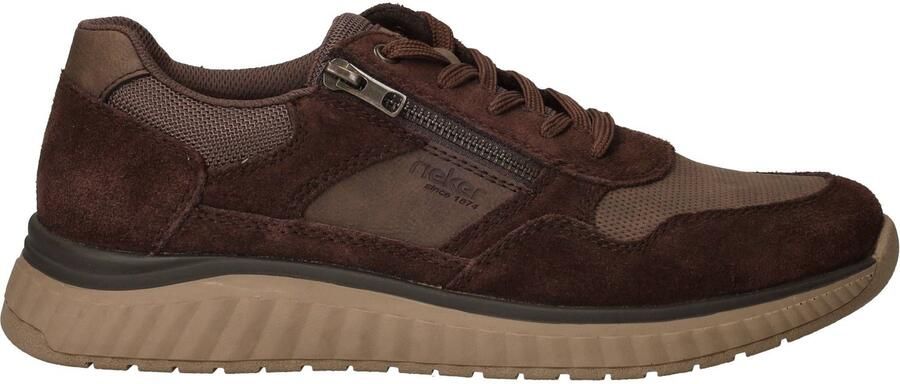 Rieker art.B0601-27 bruine sneaker veterschoen met tevens een rits
