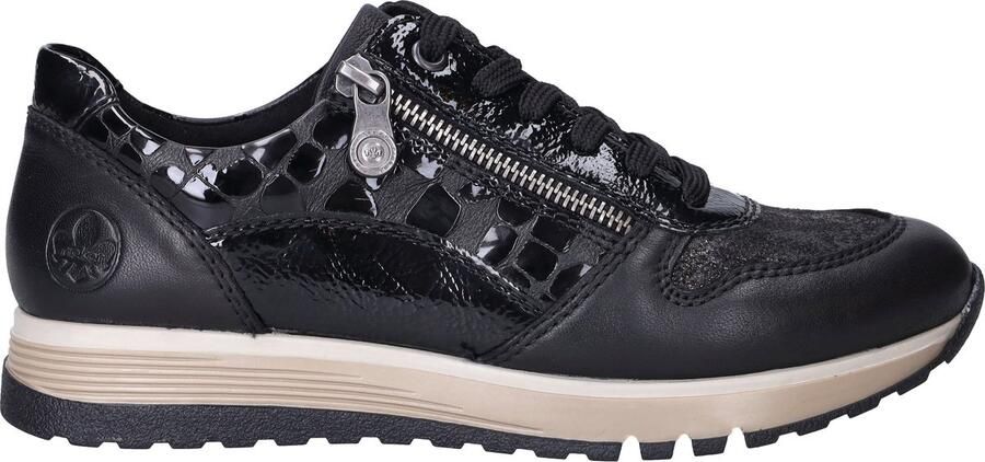 Rieker Sneakers vrijetijdsschoen lage schoen veterschoen met buitenrits
