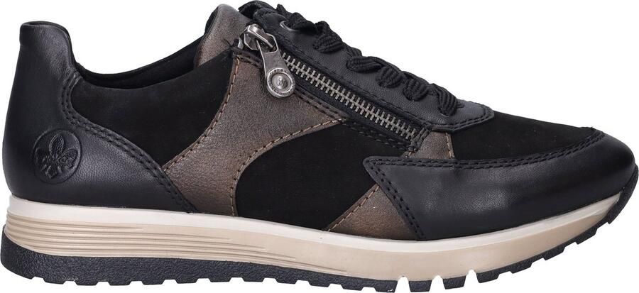 Rieker Sneaker 49010-00 Zwart Combi Verwisselbaar Voetbed
