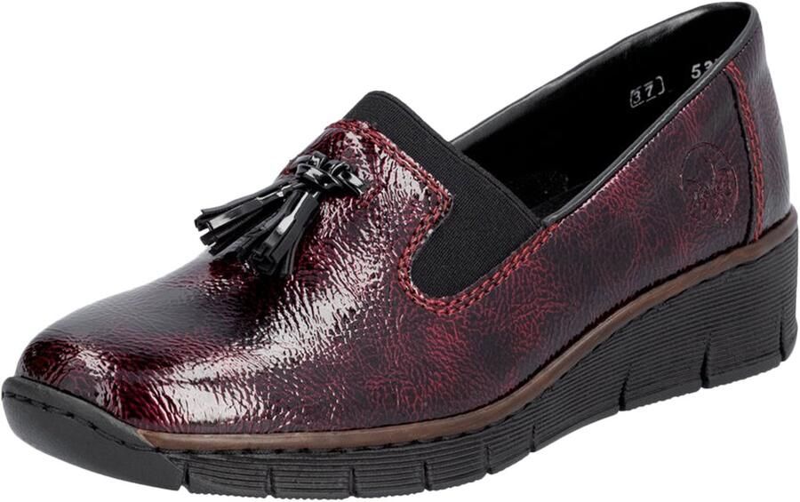 Rieker Instappers 'Softlack-Slipper' rood
