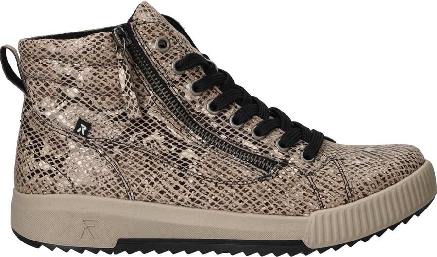 Rieker art W0164-64 beige combi print dames veter rits - Foto 2