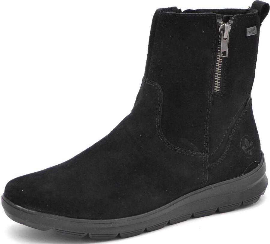 Rieker Tex Enkellaarsjes zwart Suede Dames