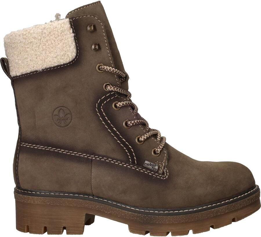 Rieker Veterlaarsjes beige brokaat