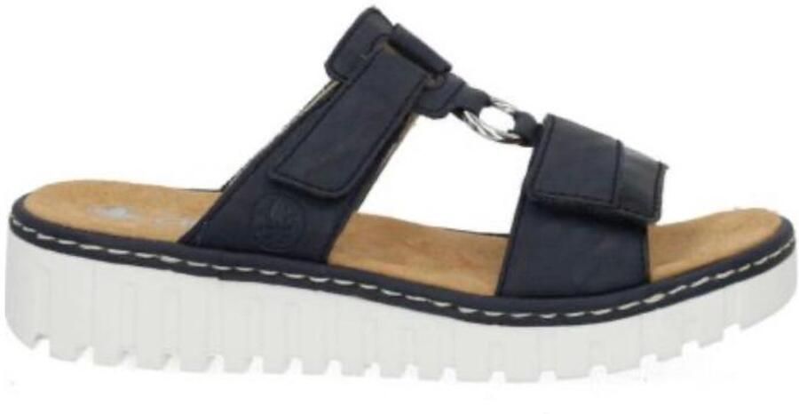 Rieker V1396-14 slippers Antistress klittenband donkerblauw