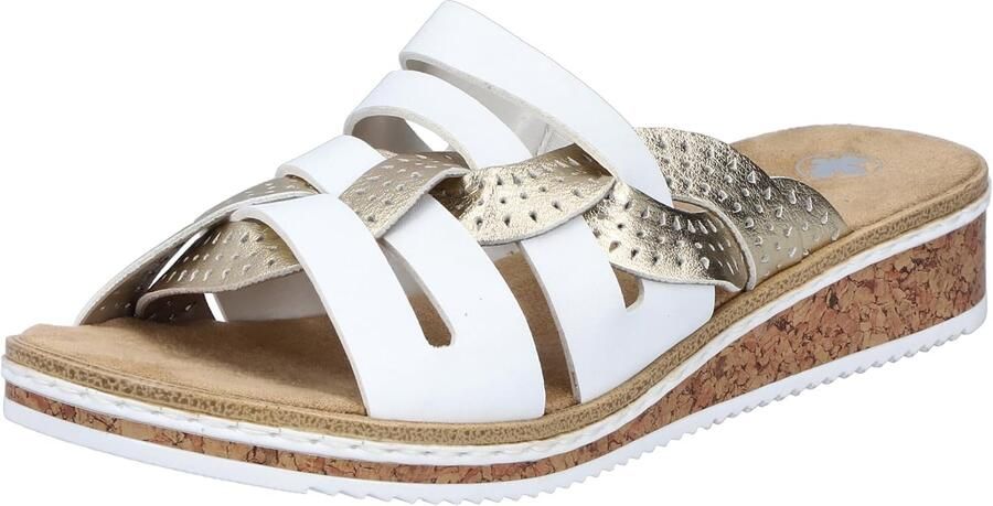Rieker Slippers Zomerschoen slippers huisschoen sleehak met klein elastiek