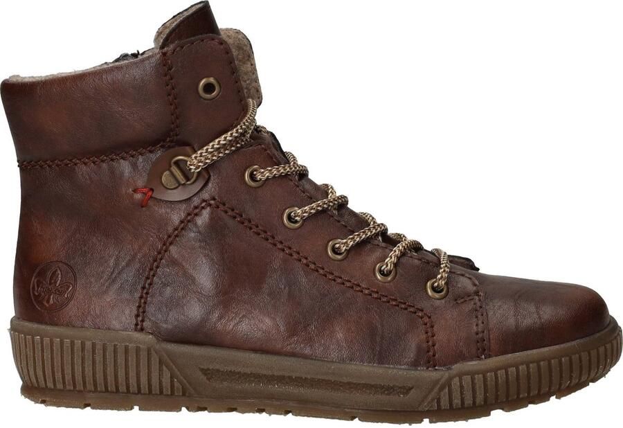 Rieker N0730-22 dames veterboots sportief bruin