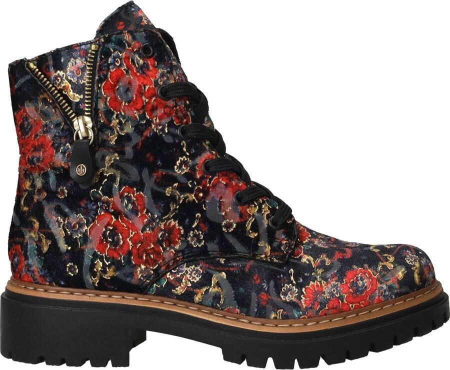 Rieker Biker Boots Textiel Veters Rits Multi