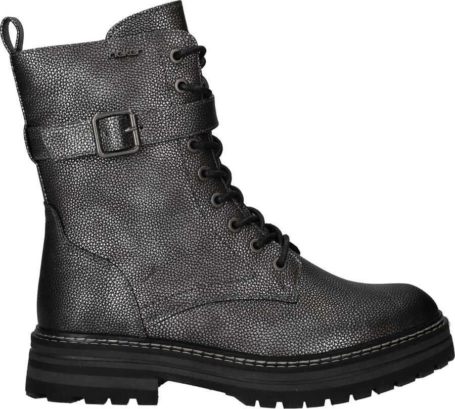 Rieker Veterboot 93024-90 Zilver Platinum Warm Gevoerd