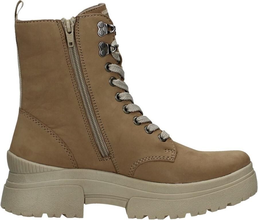Rieker Veterlaarsjes Veterboots herfstlaarzen profielzool blokhak in pepita-look