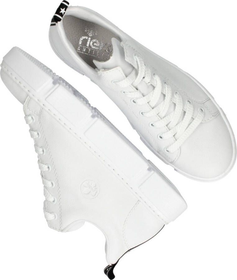 Rieker Witte Leren Sneaker voor Dames White Dames
