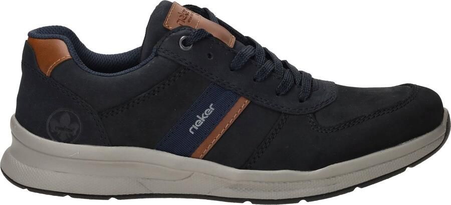 Rieker Comfortabele Blauwe Sneakers met Bruine Accenten Grijs Heren