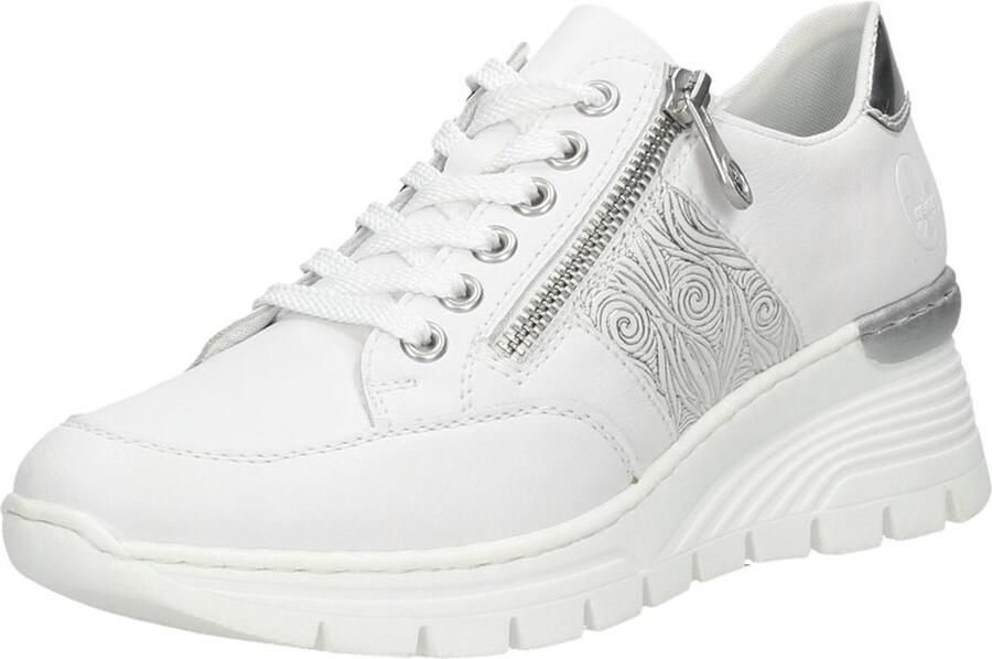 Rieker Comfortabele witte sneaker met leuk print Multicolor Dames - Foto 4