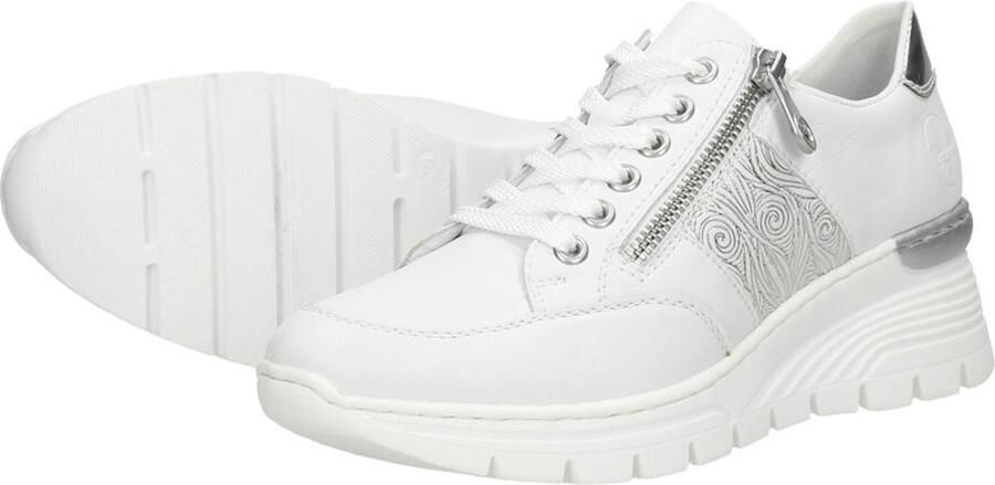 Rieker Comfortabele witte sneaker met leuk print Multicolor Dames - Foto 11