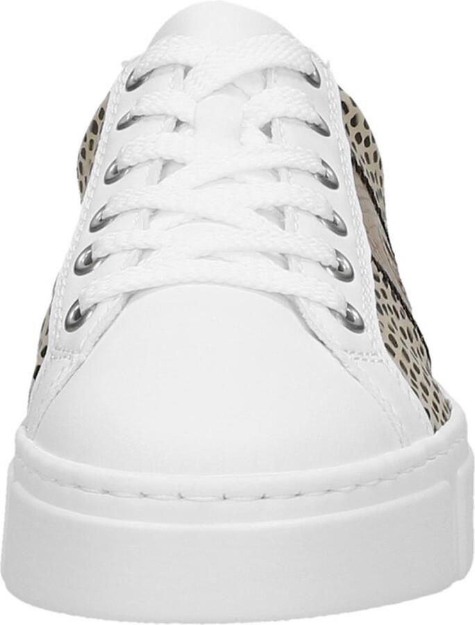 Rieker Comfortabele witte sneaker met leuk print Multicolor Dames