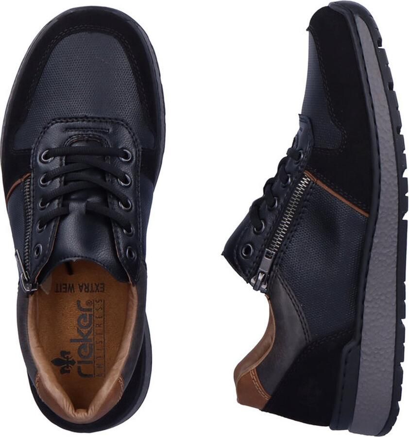 Rieker Trendy damessneaker met beige zwarte print en metallic detail Zwart Heren - Foto 3