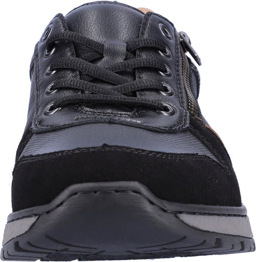 Rieker Trendy damessneaker met beige zwarte print en metallic detail Zwart Heren