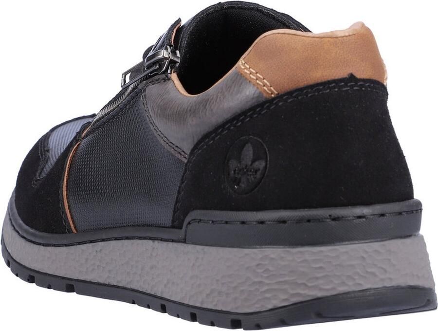 Rieker Trendy damessneaker met beige zwarte print en metallic detail Zwart Heren - Foto 11