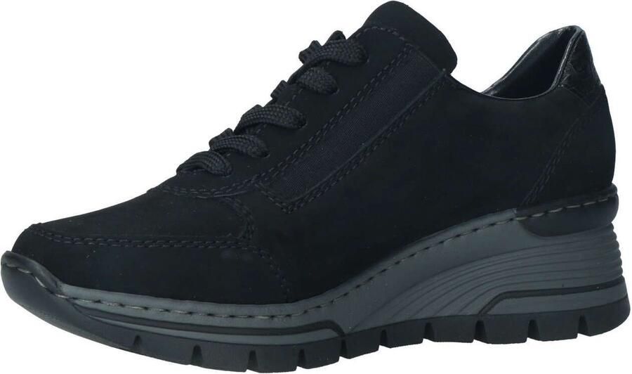 Rieker Trendy damessneaker met beige zwarte print en metallic detail Zwart Heren - Foto 20