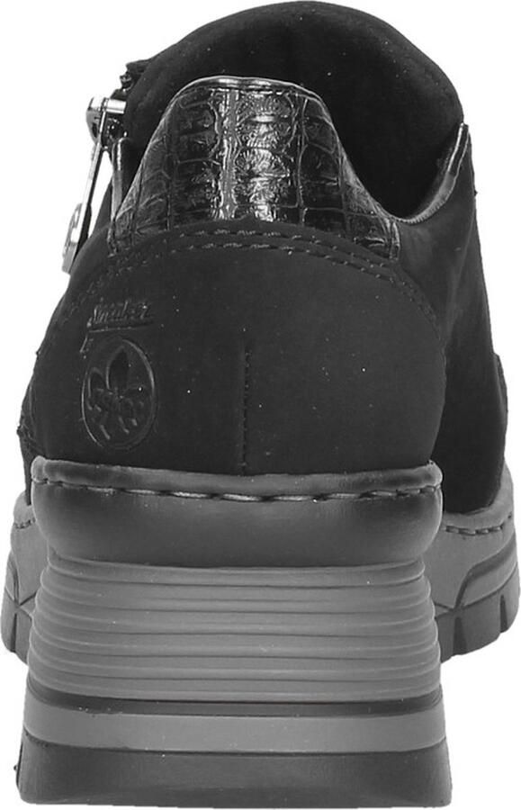 Rieker Trendy damessneaker met beige zwarte print en metallic detail Zwart Heren - Foto 17