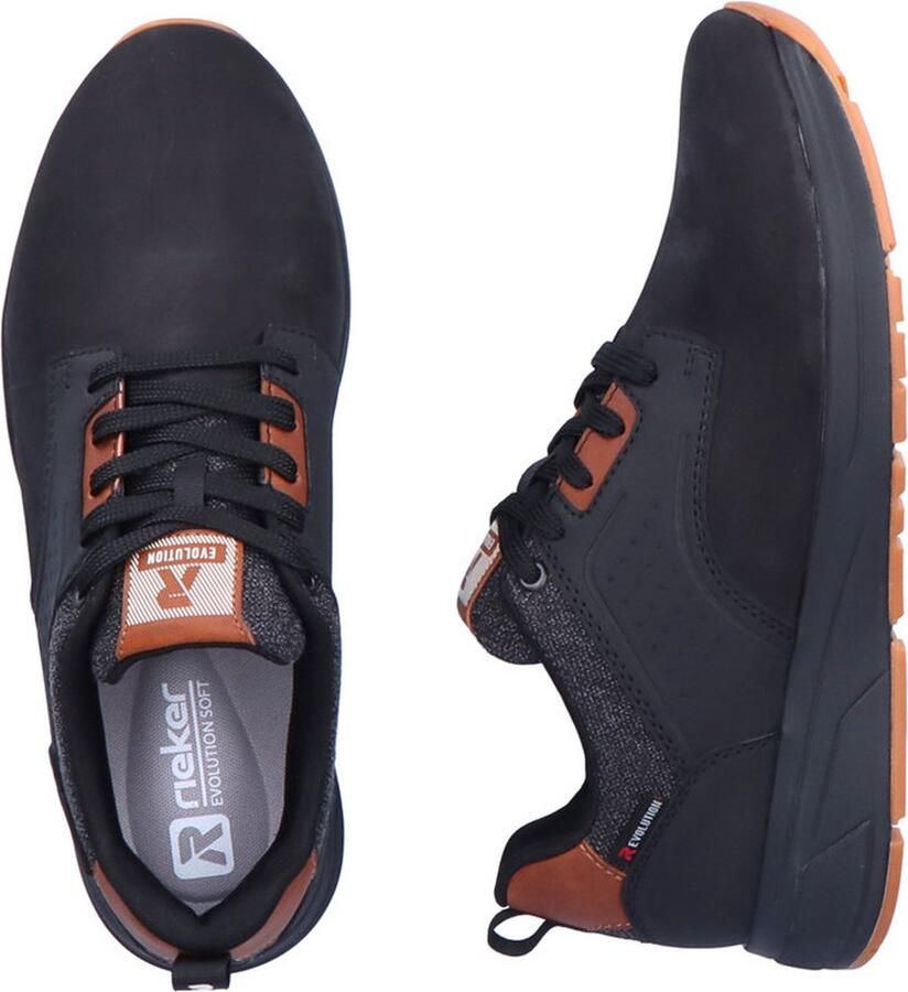 Rieker Trendy damessneaker met beige zwarte print en metallic detail Zwart Heren - Foto 6