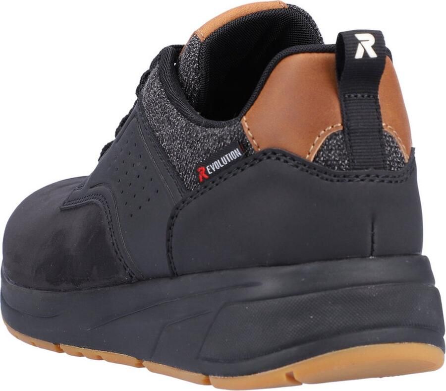 Rieker Trendy damessneaker met beige zwarte print en metallic detail Zwart Heren - Foto 7