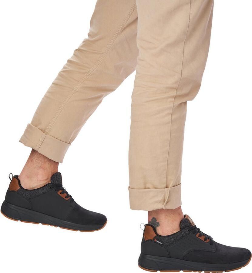 Rieker Trendy damessneaker met beige zwarte print en metallic detail Zwart Heren - Foto 4