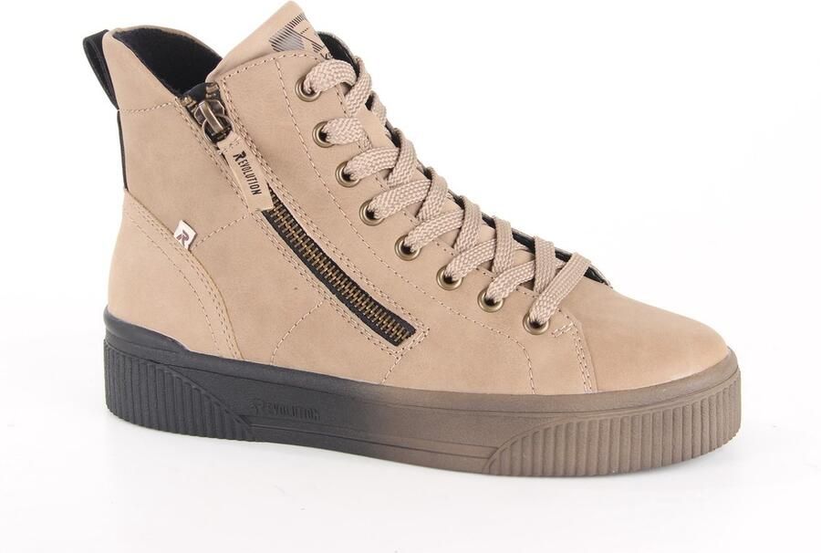 Rieker W0761-20 dames veterboots sportief beige - Foto 2