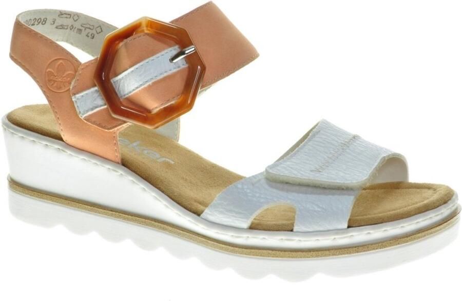 Rieker Witte Damessandalen Wedge