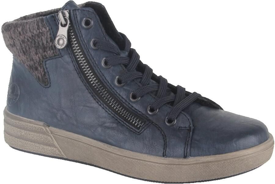 Rieker X0709-14 dames veterboots sportief blauw