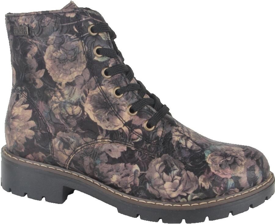 Rieker Y9103-90 dames veterboots sportief zwart