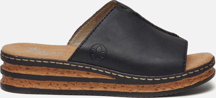 Rieker Slippers plateau zomerschoen pantoffels in klassieke look