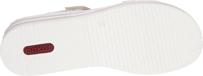 Rieker -Dames roze-goud metallic slippers & muiltjes