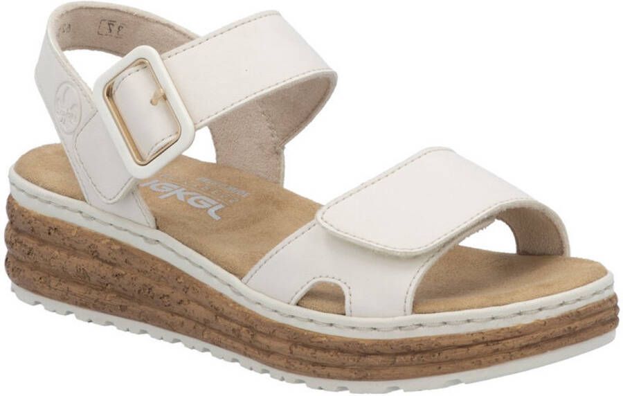Rieker Plateausandalen Sandalette zomerschoen sleehaksandaal met praktische klittenbandsluitingen