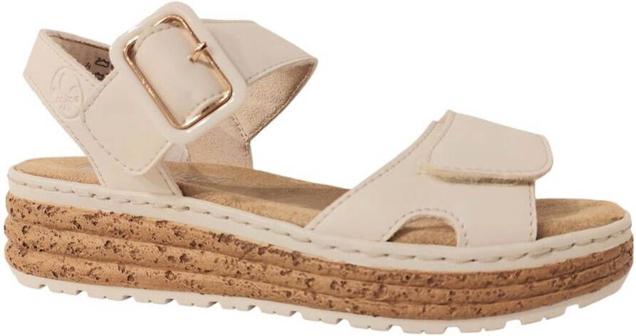 Rieker Plateausandalen Sandalette zomerschoen sleehaksandaal met praktische klittenbandsluitingen