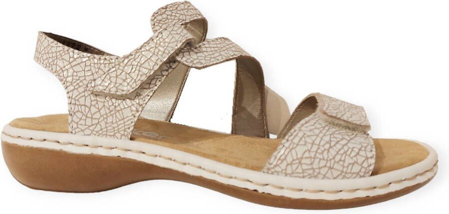 Rieker Witte Comfort Sandaal met Klittenbandsluiting White