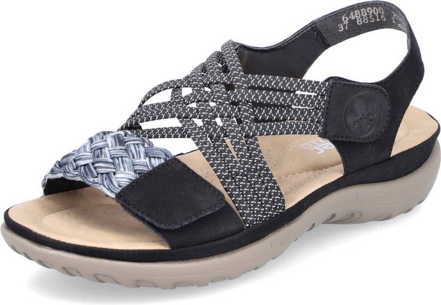 Rieker Sandalen zomerschoen sandaal sleehak met gevlochten bandage
