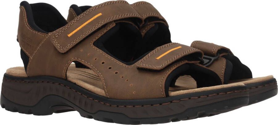 Rieker Heren Platte Sandaal in Bruin met Klittenbandsluitingen Brown Heren - Foto 2