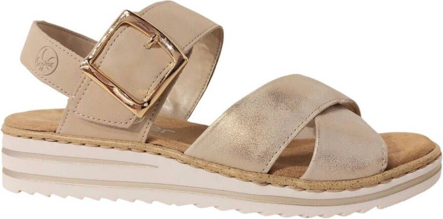 Rieker Sandaal V0655-60 Beige Goud