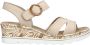 Rieker Beige Grafische Print Platform Sandaal Beige Dames - Thumbnail 1