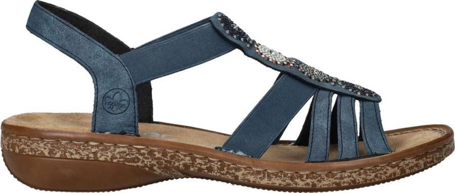 Rieker Sandalen zomerschoen sandaal sleehak met decoratieve parels