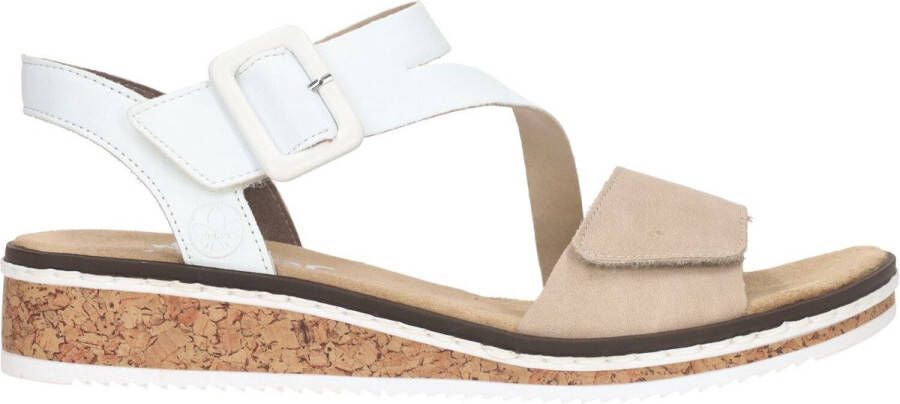 Rieker Sandalen zomerschoen sandaal sleehak met asymmetrische bandjes